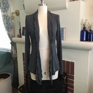 Charcoal gray rib knit cardigan size Small
